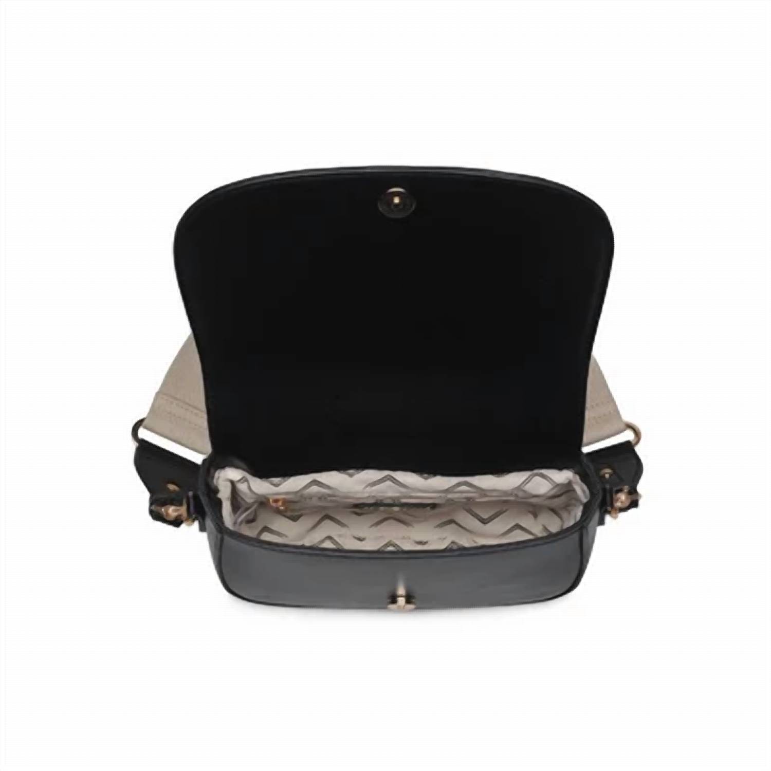 New Moda Luxe Women's Poshette Crossbody Saddle Bag In Black — image 5 of 5
